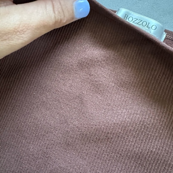 Bozzolo Brown Ribbed Crop Tank Top (M/L) - Picture 4 of 6